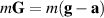 $m\mathbf{G} = m(\mathbf{g}-\mathbf{a})$