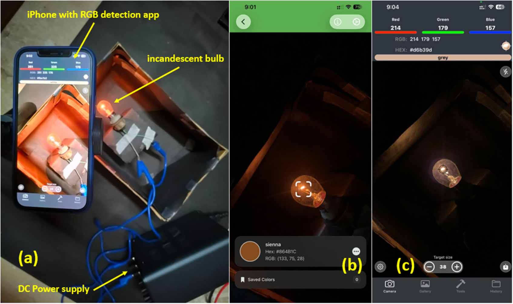 Exploring blackbody radiation using RGB measurements from an iPhone 12 ...