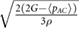 $\sqrt{\frac{2\left(2G-{\langle{p}_{AC}\rangle} \right)}{3\rho }}$