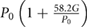 ${{P}_{0}}\left(1+\frac{58.2G}{{{P}_{0}}} \right)$
