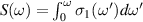 $S(\omega) = \int_0^{\omega}\sigma_1(\omega^{^{\prime}})d\omega^{^{\prime}} $