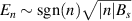 $E_n\sim \text{sgn}(n)\sqrt{|n|B_{s}}$