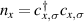 $n_{x} = c^{\dagger}_{x,\sigma}c_{x,\sigma}$