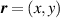 $\boldsymbol{r} = (x,y)$