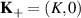 $\mathbf{K}_+ = (K,0)$