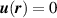 $\boldsymbol{u}(\boldsymbol{r}) = 0$