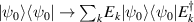 $| \psi_0 \rangle \langle \psi_0 | \rightarrow \sum_k E_k | \psi_0 \rangle \langle \psi_0 | E_k^\dagger$