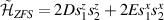 $\tilde{\mathcal{H}}_{ZFS} = 2Ds^z_1s^z_2 + 2E s_1^x s_2^x$