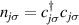 $n_{j\sigma} = c^\dagger_{j\sigma}c_{j\sigma}$