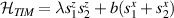 $\mathcal{H}_{TIM} = \lambda s^z_1 s^z_2 + b (s_1^x + s_2^x)$