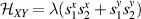 $\mathcal{H}_{XY} = \lambda (s^x_1s^x_2 +s_1^y s_2^y)$