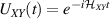 $U_{XY}(t) = e^{-i \mathcal{H}_{XY} t}$