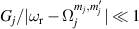 $G_{j} /\vert \omega_{\mathrm{r}} - \Omega^{m_j,m_j^{\prime}}_j \vert \ll 1$