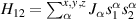 $H_{12} = \sum_\alpha^{x,y,z} J_\alpha s^\alpha_1 s^\alpha_2$