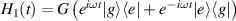 $H_1(t) = G \left( e^{i \omega t} | g \rangle \langle e | + e^{-i \omega t} | e \rangle \langle g | \right)$
