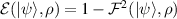 $\mathcal{E}(| \psi \rangle,\rho) = 1-\mathcal{F}^2(| \psi \rangle,\rho)$