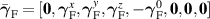 $\bar{\boldsymbol{\gamma}}_\mathrm{F} = [\mathbf{0},\boldsymbol{\gamma}_\mathrm{F}^x,\boldsymbol{\gamma}_\mathrm{F}^y,\boldsymbol{\gamma}_\mathrm{F}^z,-\boldsymbol{\gamma}_\mathrm{F}^0,\mathbf{0},\mathbf{0},\mathbf{0}]$