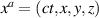 $x^a = (ct,x,y,z)$