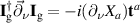 $\mathbf{I}_\mathrm{g}^\dagger\vec{\partial}_\nu\mathbf{I}_\mathrm{g} = -i(\partial_\nu X_a)\mathbf{t}^a$
