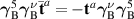 $\boldsymbol{\gamma}_\mathrm{B}^5\boldsymbol{\gamma}_\mathrm{B}^\nu\bar{\mathbf{t}}^a = -\mathbf{t}^{a}\boldsymbol{\gamma}_\mathrm{B}^\nu\boldsymbol{\gamma}_\mathrm{B}^5$