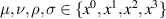$\mu,\nu,\rho,\sigma\in\{x^0,x^1,x^2,x^3\}$