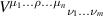 ${V^{\mu_1\ldots\rho\ldots\mu_n}}_{\nu_1\ldots\nu_m}$