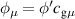 $\phi_\mu = \phi^{^{\prime}}c_\mathrm{g\mu}$