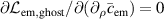 $\partial\mathcal{L}_\mathrm{em,ghost}/\partial(\partial_\rho \bar{c}_\mathrm{em}) = 0$