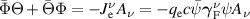 $\bar{\Phi}\Theta+\bar{\Theta}\Phi = -J_\mathrm{e}^{\kern0.08ex\nu} A_\nu = -q_\mathrm{e}c\bar{\psi}\boldsymbol{\gamma}_\mathrm{F}^\nu\psi A_\nu$
