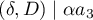 $(\delta,D)\mid\alpha a_3$