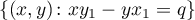 $\{(x,y)\colon xy_1-yx_1= q\}$