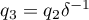 $q_3=q_2\delta^{-1}$