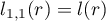 $l_{1,1}(r)=l(r)$