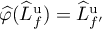 $\widehat\varphi(\widehat{L}^{\mathrm{u}}_{f})=\widehat{L}^{\mathrm{u}}_{f'}$