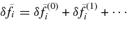 $\delta \!\tilde{f}_i= \delta \!\tilde{f}_i^{(0)}+ \delta \!\tilde{f}_i^{(1)}+ \cdots$