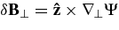 $\delta {\bf B}_\perp ={\bf\hat{z}}\times {\bm\nabla}_{\perp }\Psi$