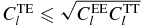 $C_l^{{\rm TE}} \le \sqrt{\vphantom{A^A}\smash{\hbox{${C_l^{{\rm EE}} C_l^{{\rm TT}}}$}}}$