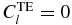 $C_l^{{\rm TE}}=0$