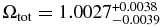 $\Omega _{\rm tot} = 1.0027^{+ 0.0038}_{- 0.0039}$