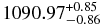 $1090.97^{+ 0.85}_{- 0.86}$