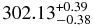 $302.13^{+ 0.39}_{- 0.38}$