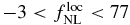 $-3 < f^{\rm loc}_{\rm NL} < 77$