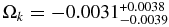 $\Omega _k = -0.0031^{+ 0.0038}_{- 0.0039}$