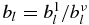 $b_l= b_l^1 / b_l^\nu$