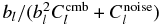 $b_l/(b^2_lC^{\rm cmb}_l + C^{\rm noise}_l)$