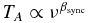 $T_A \propto \nu ^{\beta _{\rm sync}}$