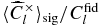 $\langle {\widehat{C}}_l^\times \rangle _{\rm sig} / C_l^{\rm fid}$