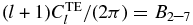 $(l+1)C_l^{{\rm TE}}/(2\pi) = B_{2\hbox{--}7}$
