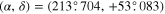 $(\alpha ,\delta )=(213\buildrel{\circ}\over{.} 704,+53\buildrel{\circ}\over{.} 083)$