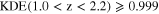 $\mathrm{KDE}(1.0\lt {\rm{z}}\lt 2.2)\geqslant 0.999$